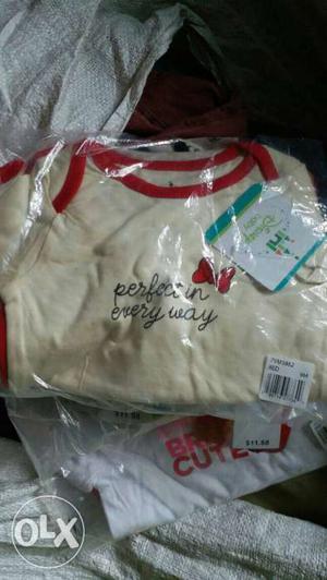 Toddler's Beige And Red Perfection Everyway Crew-neck Shirt