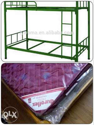 1 Steel bunk bed and 2 duroflex exotica single bed