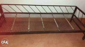 2 wrought iron custom made beds with railing,