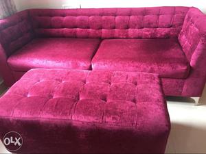 3 seater sofa with leg rest (ottomon). hardly