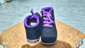 Awesome Pair Of Black-and-purple High-top Sneakers brand new