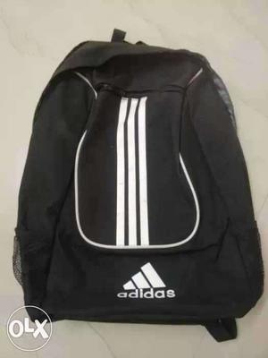 Black And White Adidas Zip Backpack