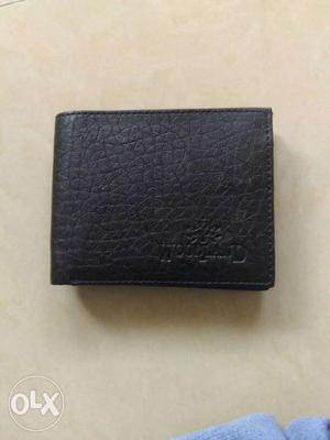 Black Leather Woodland B-fold Wallet