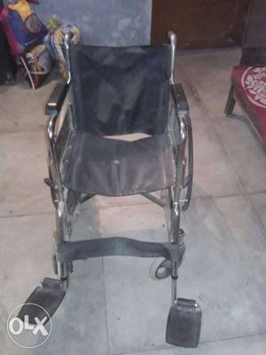 Black Stainless Steel Framed Wheelchair