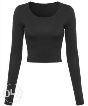 Black blouse crop top