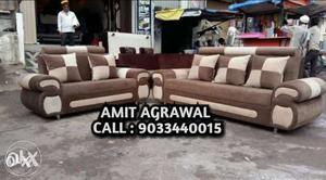 Brown Cushion Couch And Loveseat