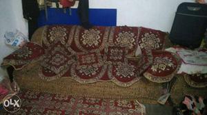 Brown, Red, And Green Couch Cloth