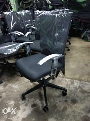 Chair office revolving good condition Black netted chair