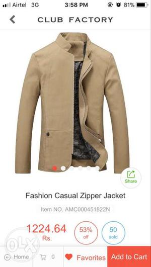 Cream Colour Jacket Never Used Jacket Because Of