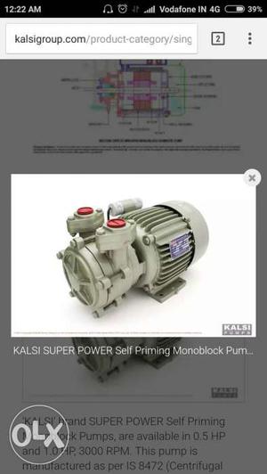 Gray Kalsi Super Power Self Priming Monoblock Engine