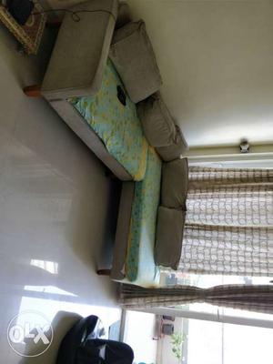 L shaped sofa little used with D'decor fabric