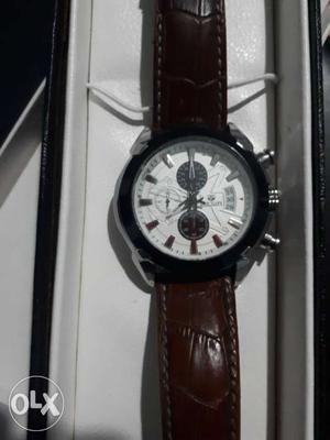 Megir genuine leather watch gulf piece working