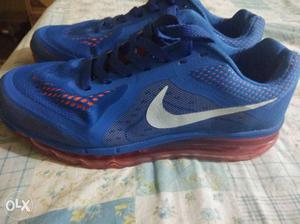 Pair Of Blue Nike Shoes
