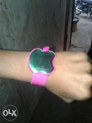 Pink Apple-themed Digital Watch