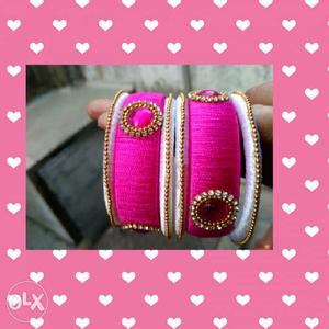 Pink Silk-thread Bangles