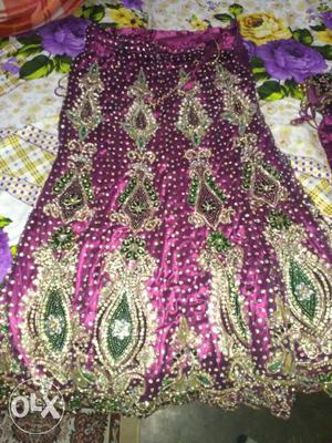 Purple And Silver Skirt wedding lehenga