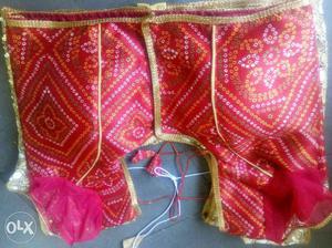Red And Brown Floral Choli