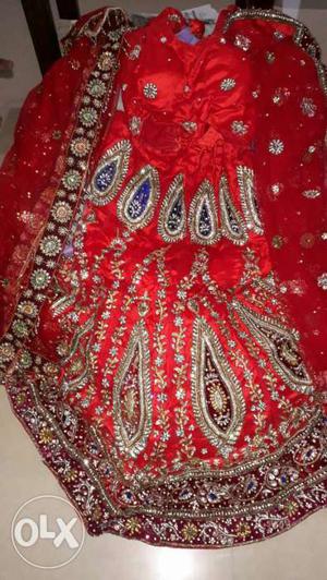 Red bridal lahenga Choli,handwork n embroidery