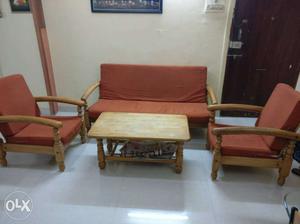 Sofa Set (3+2 seater) with Light brown Coffee