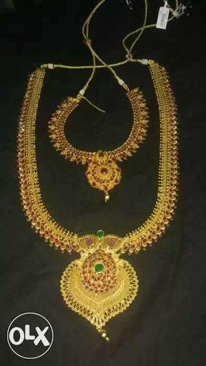 Traditional ethnic haram,jhumkas, necklace