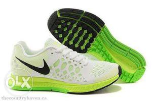 White-and-black Nike Running Shoes