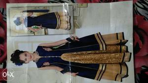 Women's Black And Brown Sari Dress Photo