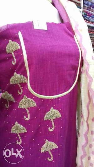 Women's Pink And Gold Suit cloth