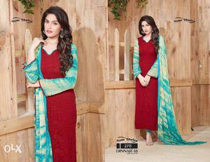 Women's Red And Green Ssari