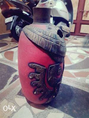 Antique pot... fancy 2 feet height.. hard carved