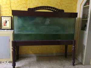Empty Fish Tank With Wooden Top And Wooden Stand