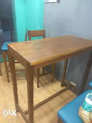 High Wooden Table with 4 Teak wood high Chairs