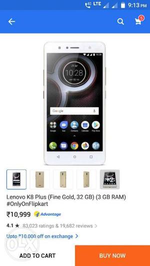 I'm sell r exchange my lenovo k8 plus with bill