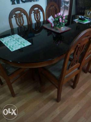 Oval Black Table With Chairs Dining Set