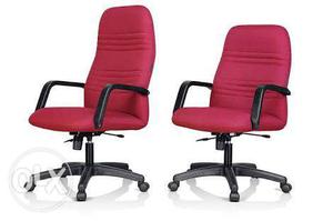 Red Micro Suede Office Rolling Chairs