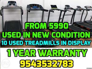 1 Year warranty on Used Treadmills  Door delivery can