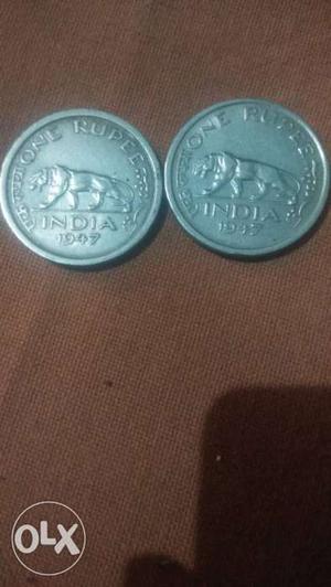 1 rupee coin of  in excellent condition