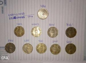 2 rs old coins 10 piece I have total 200 piece