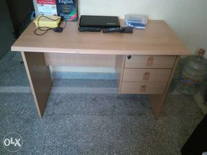 Almost New Office Table Mdf Board Three Drawers