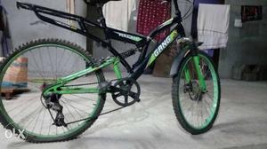 Black And Green Gang Full-suspension Bike