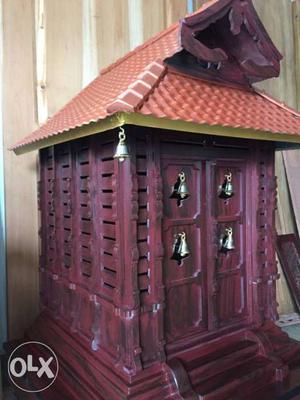 Brown And Red Wooden House Miniature