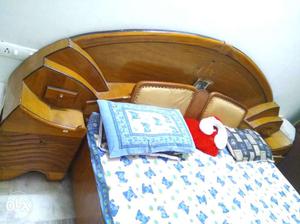 Brown Wooden Bed Set