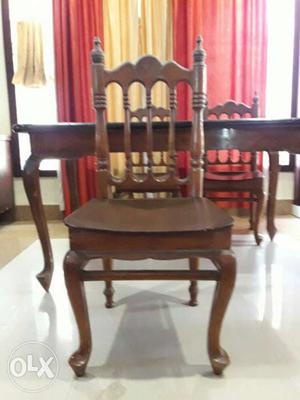 Brown Wooden Chair With Cabriole Leg
