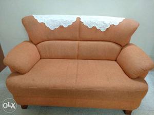 Crome __Orange colors 2+2+2 sofa set in excellent condition
