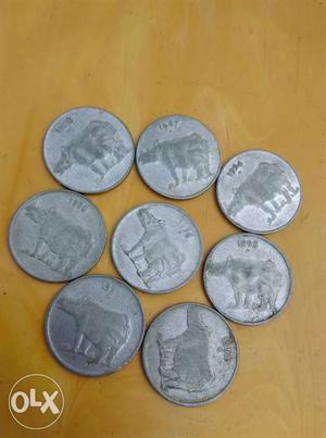 Eight Silver-coated Coins