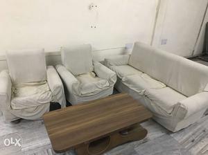 Five seater sofa set with centre table