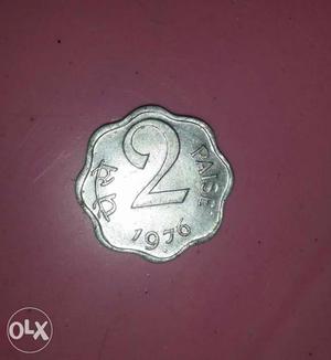 Indian Silver 2 Paise Coin