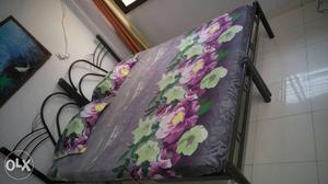 Iron dobule Bed with Coire mattress of size 7x6.5