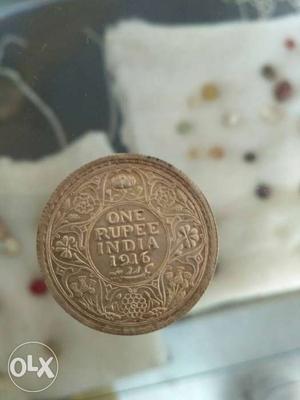  One Rupee India Coin original good condition antique