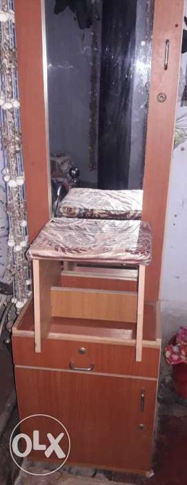 Plywood dressing table with a spot light & a tool