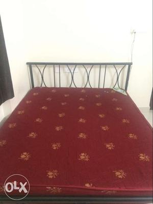 Queen size bed with coir mattress in mint condi